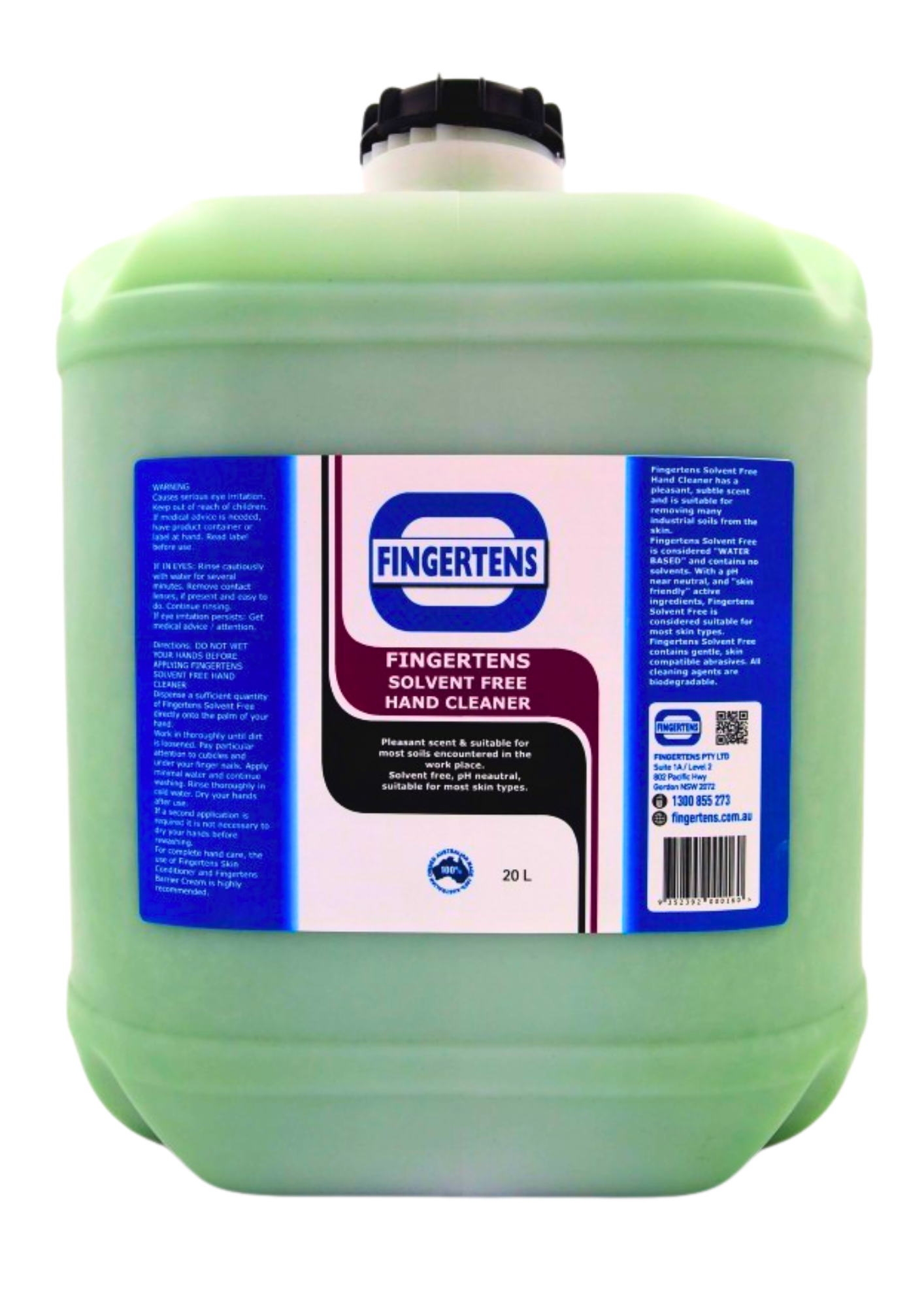 Fingertens Solvent Free Hand Cleaner | 20 Litre Drum