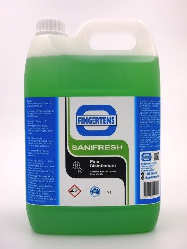 Sanifresh Disinfectant 5 L Bottle Pine Fragrance. Contains Quaternary Ammonium Compounds 3.0% W/V