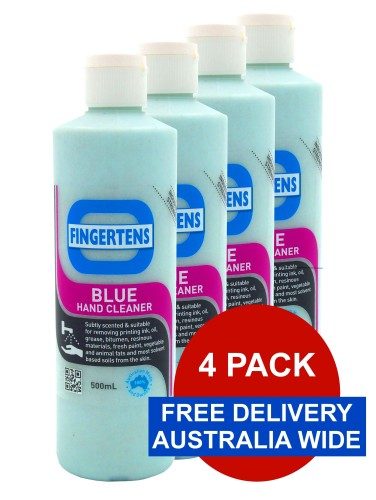 Fingertens Blue Heavy Duty Hand Cleaner 500 mL 4 Pack