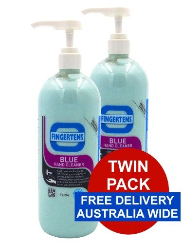 Fingertens Blue Heavy Duty Hand Cleaner 1 Litre with pump Twin Pack