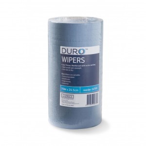 Duro Wiper Roll Scrim Blue, 4 ply, 70 metre x 24.5cm, 4 rolls.