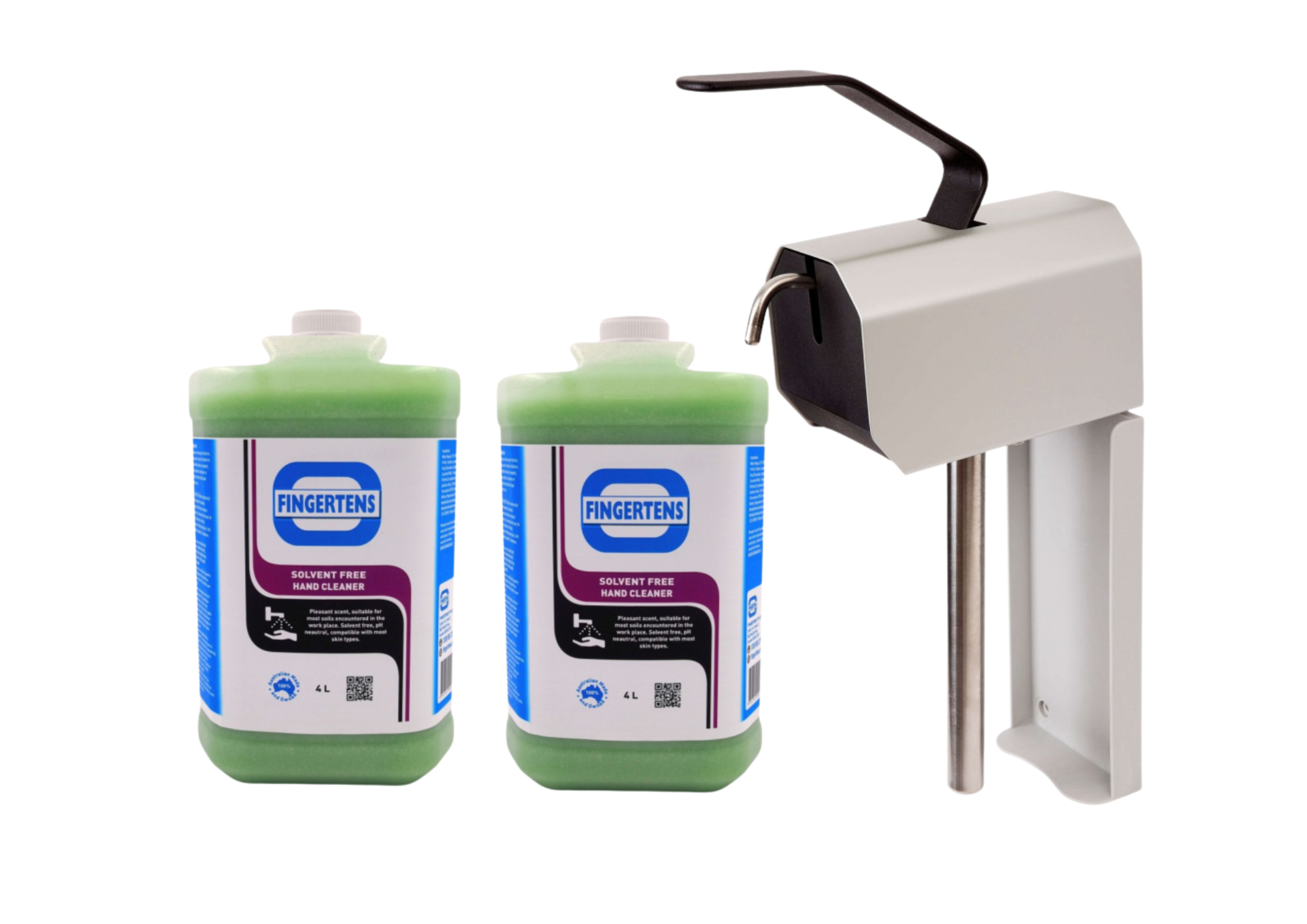 Fingertens Solvent Free Heavy Duty Hand Cleaner Starters Pack 2 x 4 Litre Bottle + Arjem Dispenser